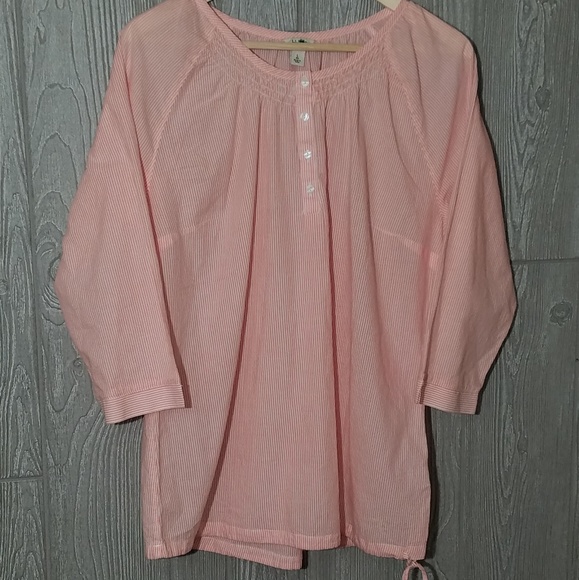 L.L. Bean Tops - L.L. Bean 3/4 sleeve striped blouse EUC